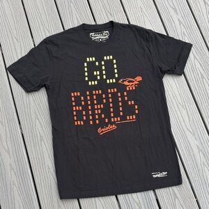 Mitchell & Ness Black Tee with Orange and Yellow Graphics